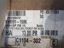 Knape and Vogt KV8091-15BK 8091SP EB 15 4x4 Pocket Door Slide Black 75lb Cap