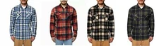 Freedom Foundry Men's Plaid Fleece Jackets Super Plush Sherpa Lined Jacket Shirt