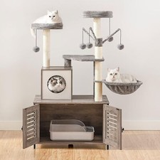 HOOBRO Cat Litter Box Enclosure Hidden Cat Litter Box Furniture for Fat Cat