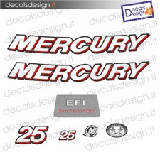 Adesivi motore marino fuoribordo mercury 25 cv four EFI  barca stickers