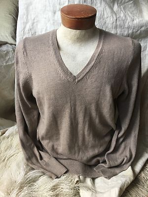 Men's Gap Luxe V Neck Sweater Tan Size Extra Large Super Soft Like Cashmere