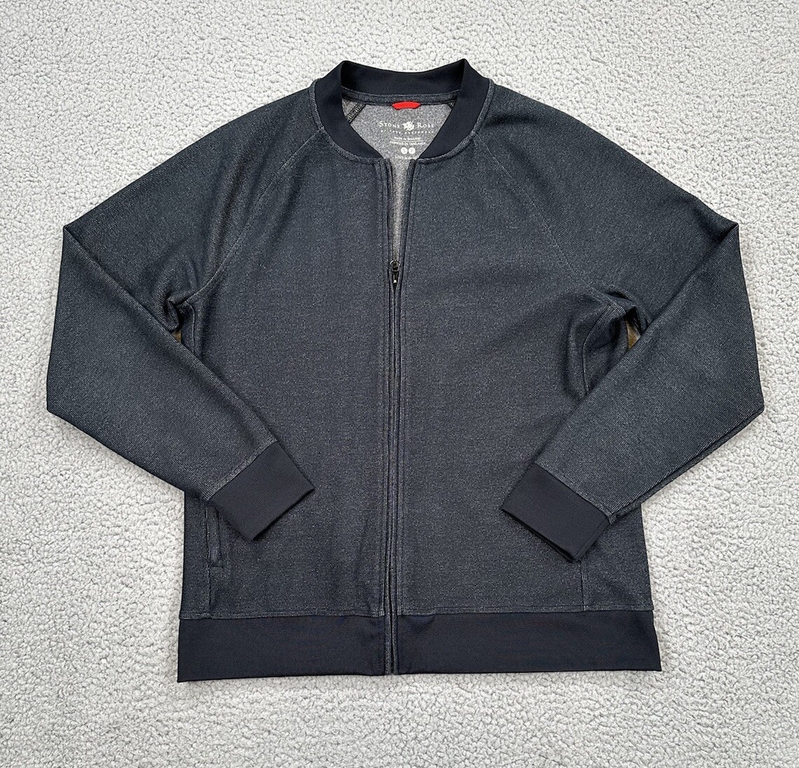 Stone Rose Jacket Men's Small Black Gray Full Zip Hi-Tech