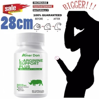 L-Arginine 60 Nitric Oxide,Testosterone Booster,Energy Support Capsules 3000 mg