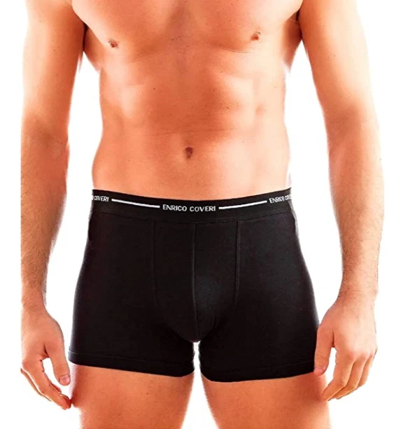 6 BOXER UOMO ENRICO COVERI COTONE BIELASTICO ART. EB1000 ELASTICO ESTERNO INTIMO - Immagine 2 di 3