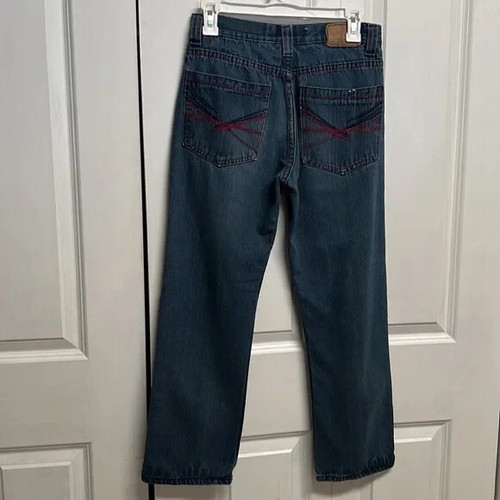 Old Skool Blue Denim 5 Pocket Distressed Jeans Boys Size 16 - Picture 4 of 7