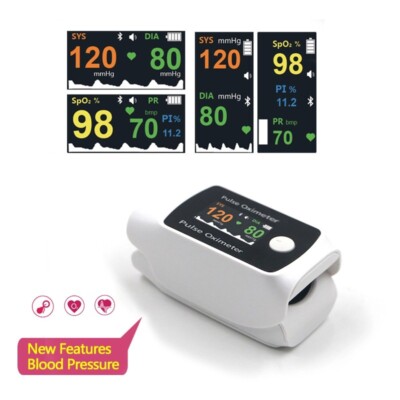 New 2-in-1 smart Bluetooth fingertip pulse oximeter with blood pressure function