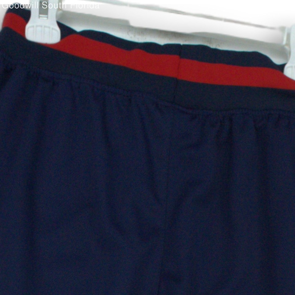 NBA Mens Blue White Red Elastic Waist Basketball Athletic Shorts Size