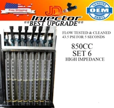 X6  High Flow Genuine Denso Top Feed High Impedance Fuel Injectors 850cc 80lb