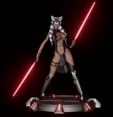 Ahsoka Tano, Sith, Star Wars, sexy Pin-Up, Action, Figur, 3D Druck, UNBEMALT
