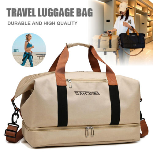 Women Lady Gym Bag Waterproof Large Weekend Travel Holdall Duffle Bags Luggage~ - Picture 2 of 24