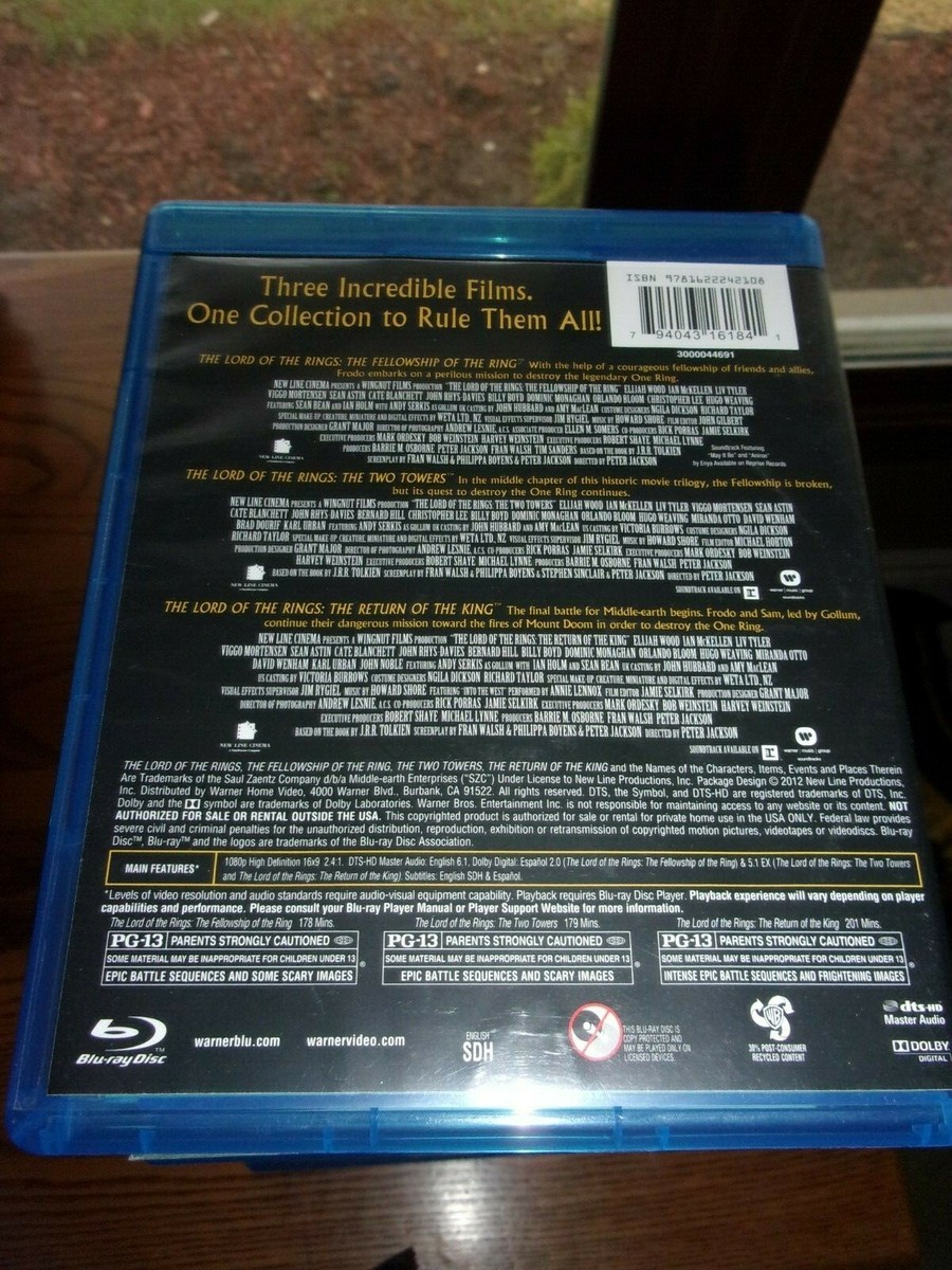 THE LORD OF THE RINGS - THEATRICAL VERSIONS - 3 FILM BLU-RAY