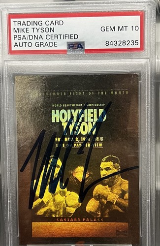 Mike Tyson Signed vs Holyfield 1992 Autogramm - PSA 10 GEM MINT AUTO!! 🔥 🔥
