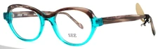 SEE 5565 C04 Teal Brown Womens Semi Cat Eye Full Rim Eyeglasses 50-18-140 B:38