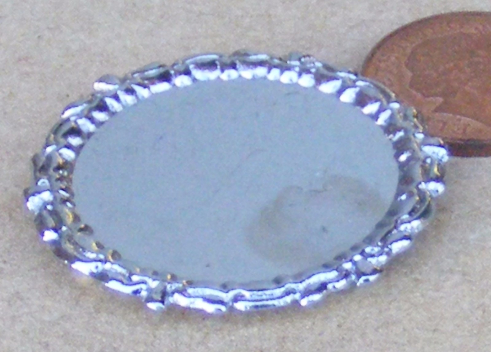 Redondo Plateado Bandeja Metal 3.5cm Tumdee1 : 12 Escala Muñecas Casa Cocina 57