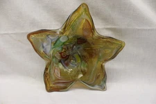 Mid-Century Modern Italian Murano Art Glass Multi-Colored STAR Shaped Bowl Dish