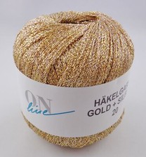 25g ONline Häkelgarn Gold + Silber 20 Garn zum Häkeln Stricken GP 182,00€/1kg