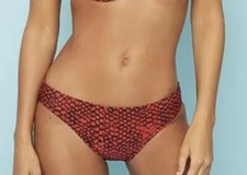 New GEORGE Red Black Animal Print Hipster High Leg Bikini Bottom Size 18