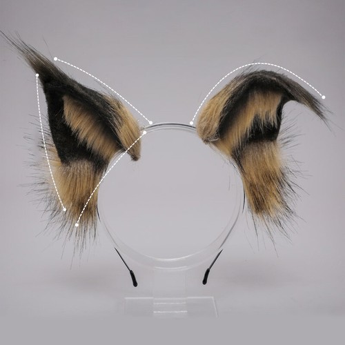 1pc 2021 Lovely Faux Wolf Ears Headband Realistic Furry Fluffy Animal Hair H_sh - Picture 3 of 8