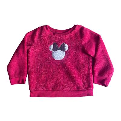 Disney Toddler Girls Minnie Mouse Sweatshirt Soft Plush Fleece Red