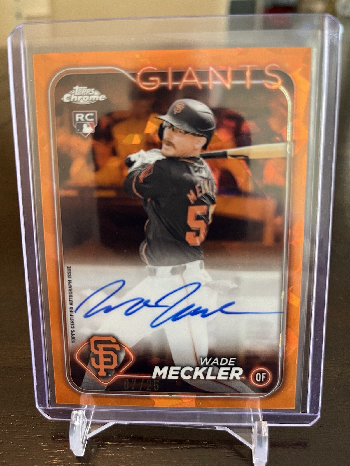2024 Topps Chrome Sapphire Autographs Wade Meckler Rare Orange Color March /25