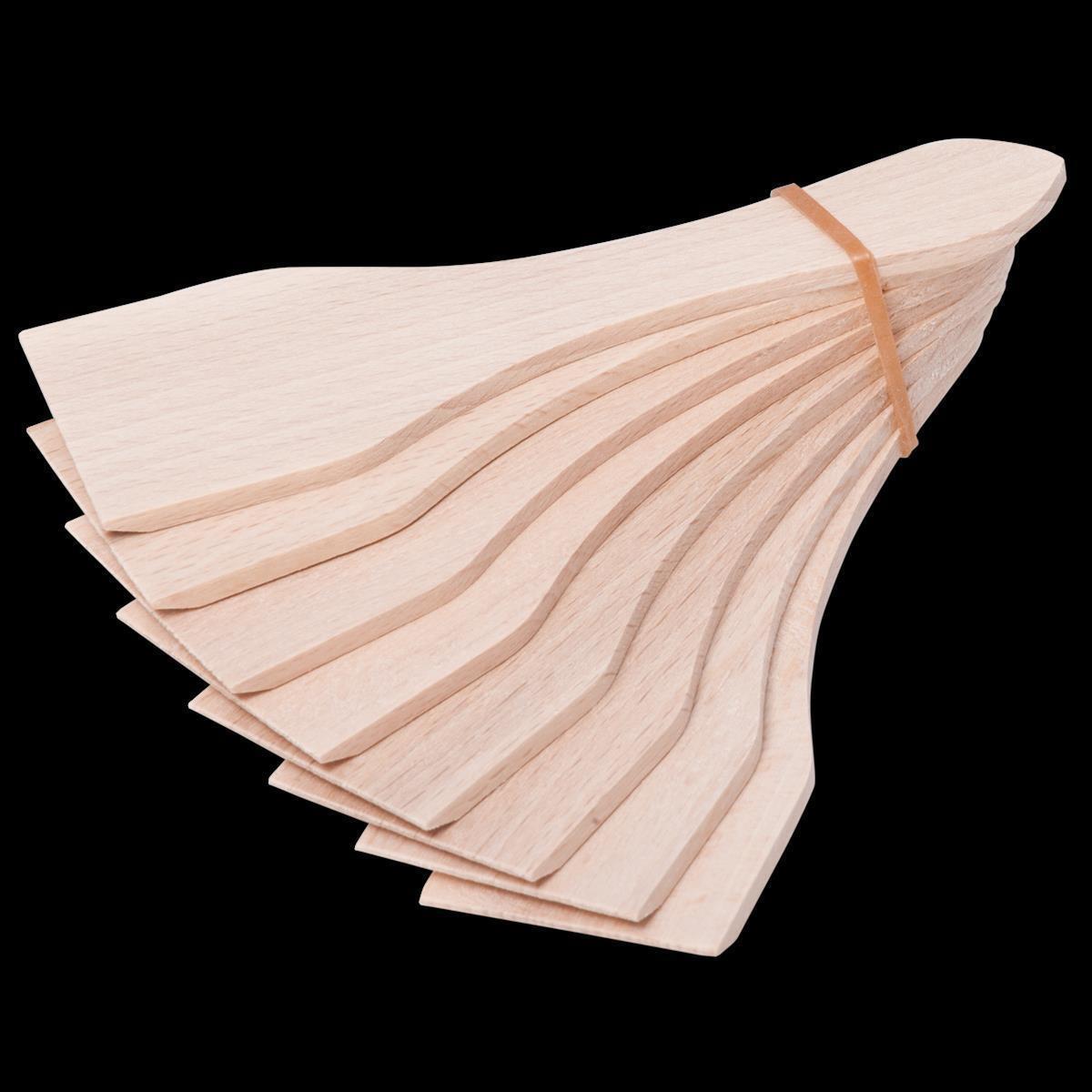 Raclette-Schaber Aus Holz: 8er Set Mit 14 Cm Für Beschichtete Pfännchen Ohne Kratzer