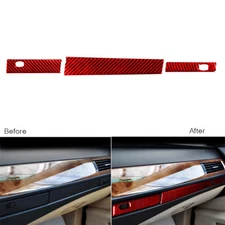 For BMW 5 Series E60 2005-10 Red Carbon Fiber Copilot Dashboard Cup Holder Trim