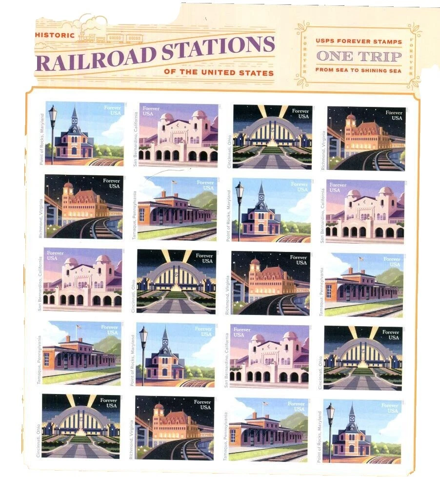 Mint Never Hinged/MNH Trains, Railroads United States Stamps