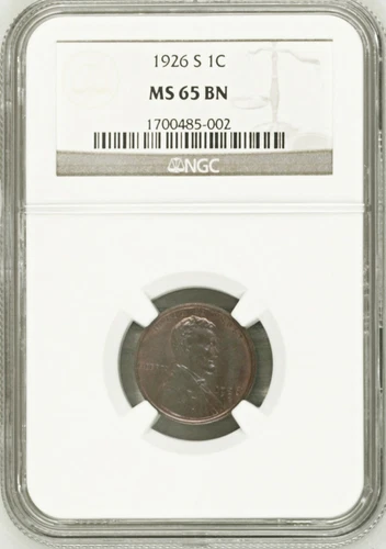 1926-S NGC MS65 $149,500 APR for MS65RD! Rarest Lincoln Cent in GEM!  Bargain 1C