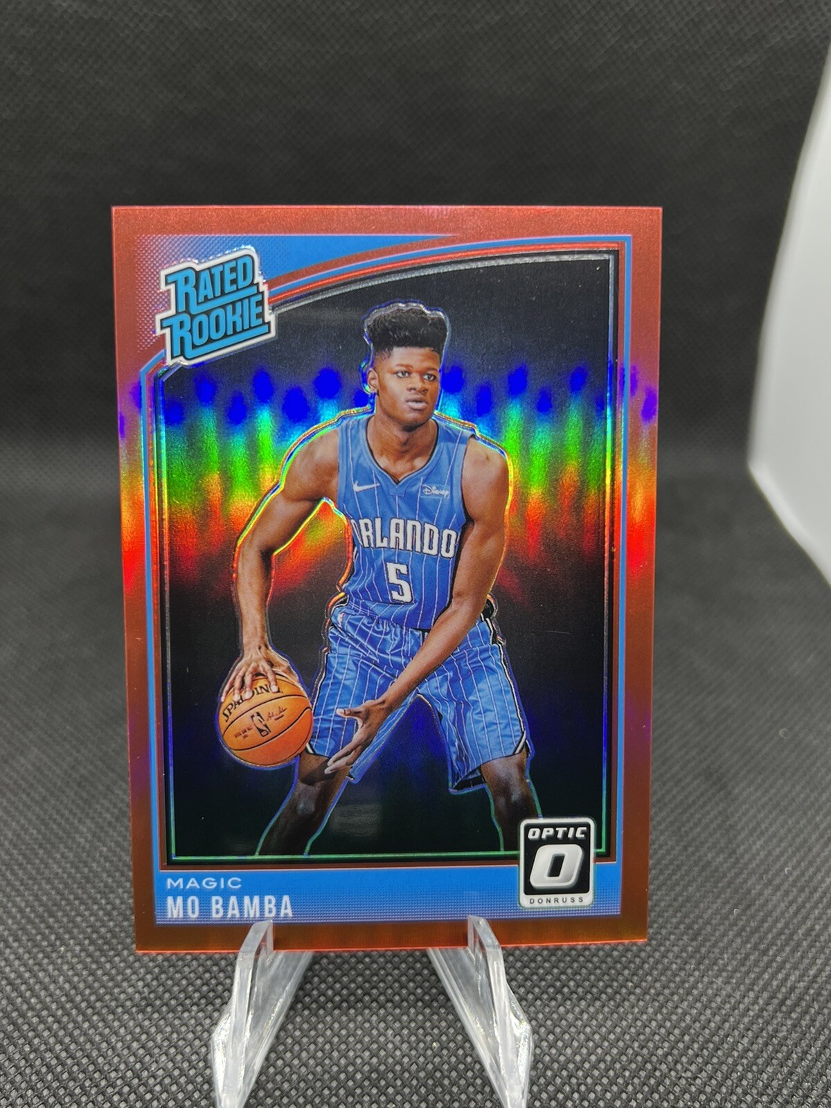 2018-19 Panini Donruss Optic Mo Bamba #160 Red Prizm Rated Rookie 1/99 Bookend