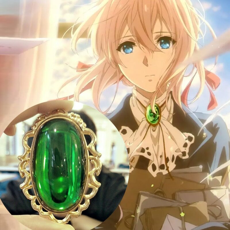 Violet Evergarden Cospaly Green Jade Bolo Tie Necklace Pendant Accessories  | eBay