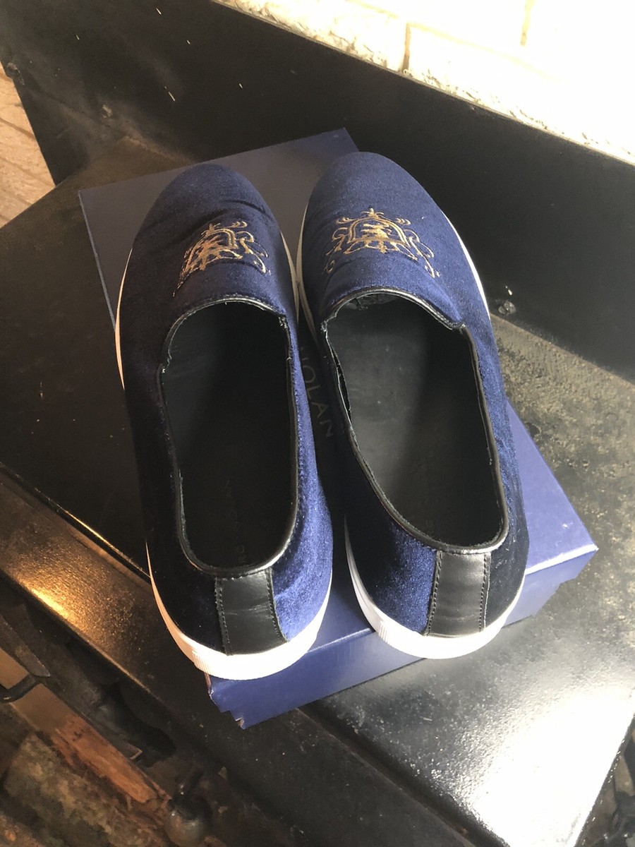 Marc Nolan Men Causal Blue Velvet Slip On Crescent Size 14  display picture 2