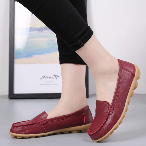 Women's Genuine Leather Casual Shoes Flat Loafers Non-slip loafers size 4.5 - 12 - Picture 13 of 60