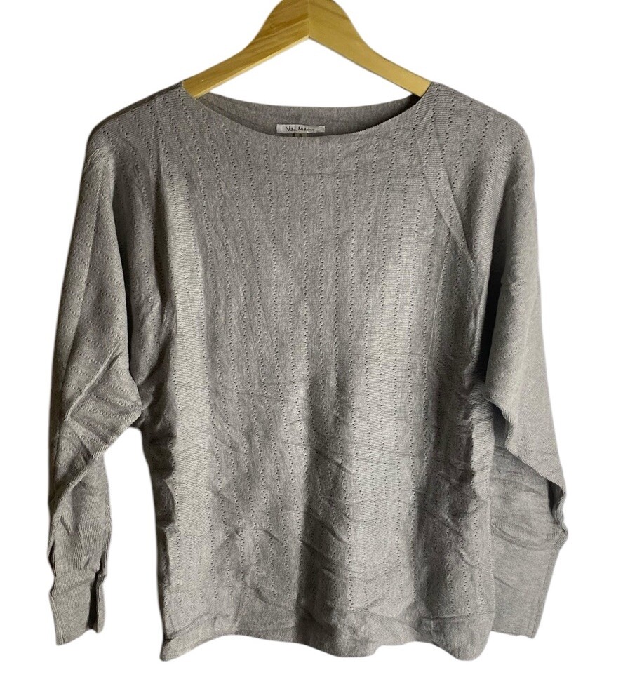 Villa Milano Womens Gray Wool Blend Long Sleeve Sweater