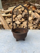Antique Cast Iron Tar Pot Smelting Pan Cauldron
