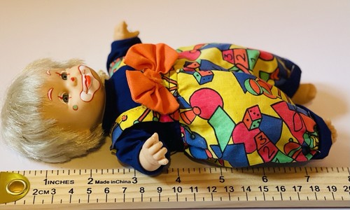 Vintage GI-GO TOY Beanie Clown Doll Bean Bag Kids Toy Series, 8" Missing Hat - Picture 3 of 3