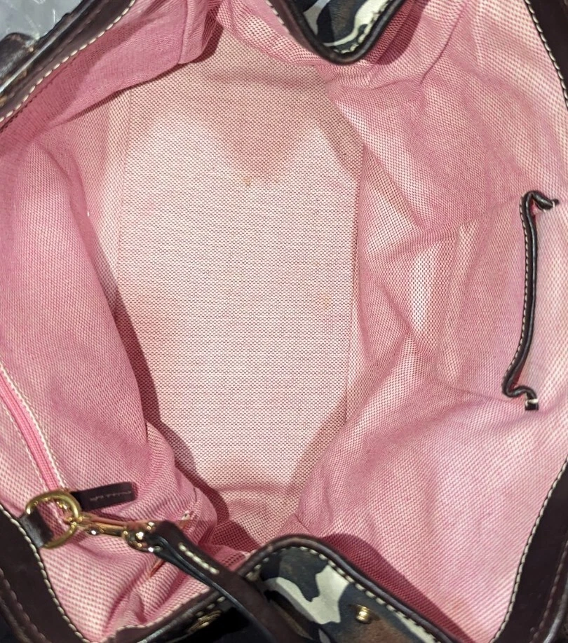 Bolso de hombro Dooney & Bourke vintage serengeti jirafa LRG Shopper bolso de lona Foto 2 de 4