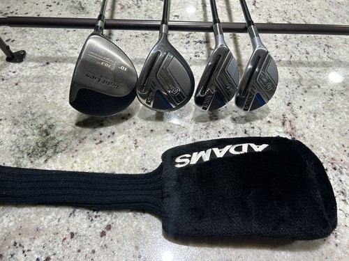 Adams Driver Wood Hybrids Irons R Flex Putter Cart Bag Complete Golf Club Set - Picture 2 of 19