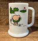 Ziggy Cartoon Comic Worlds Worst Golfer Mug Stein Vintage Funny Milk Glass Large
