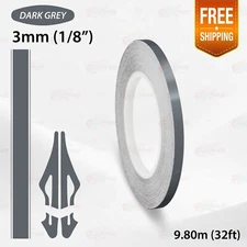 DARK GRAY 1/8" 3mm PIN STRIPE Car Model Bike Streamline TAPE Decal Vinyl Sticker