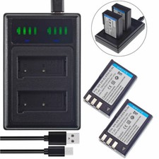 2x Battery  LCD Slim USB Charger for Nikon EN-EL9 EN-EL9a D40 D60 D3000 D5000