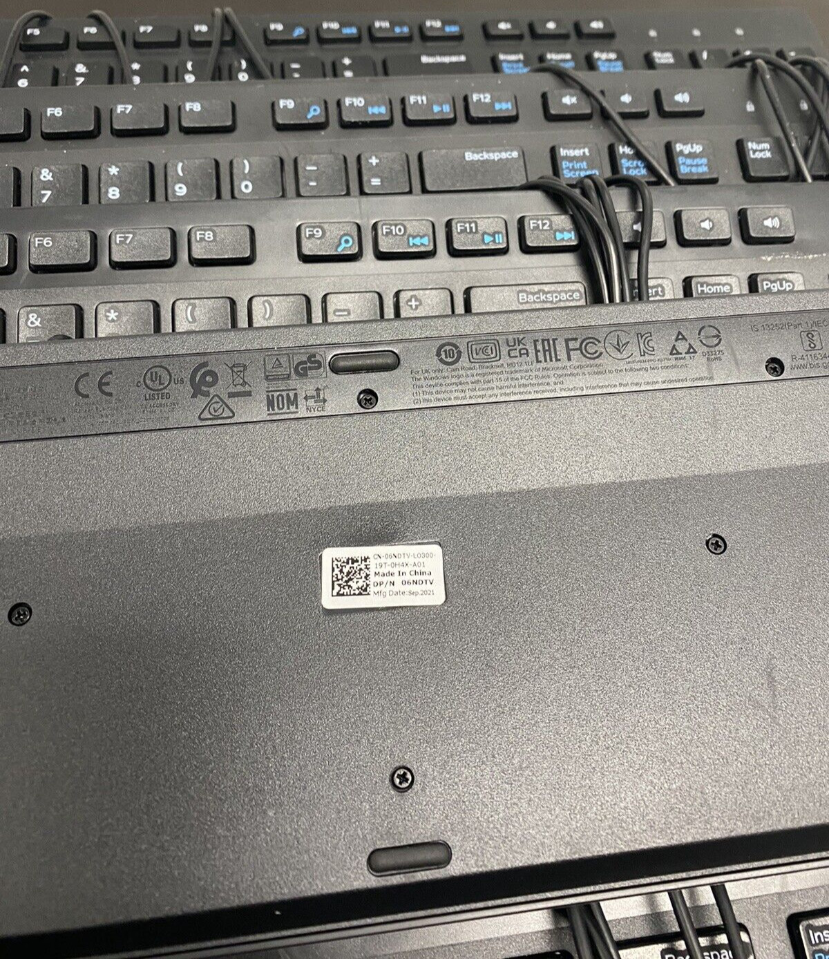 Lot of 5 Dell USB Slim Keyboards - KB216 Models, Black, Tested and Working