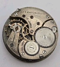 Antique T. Eaton Co Limited Pocket Watch Movement Good Balance Omega 43mm