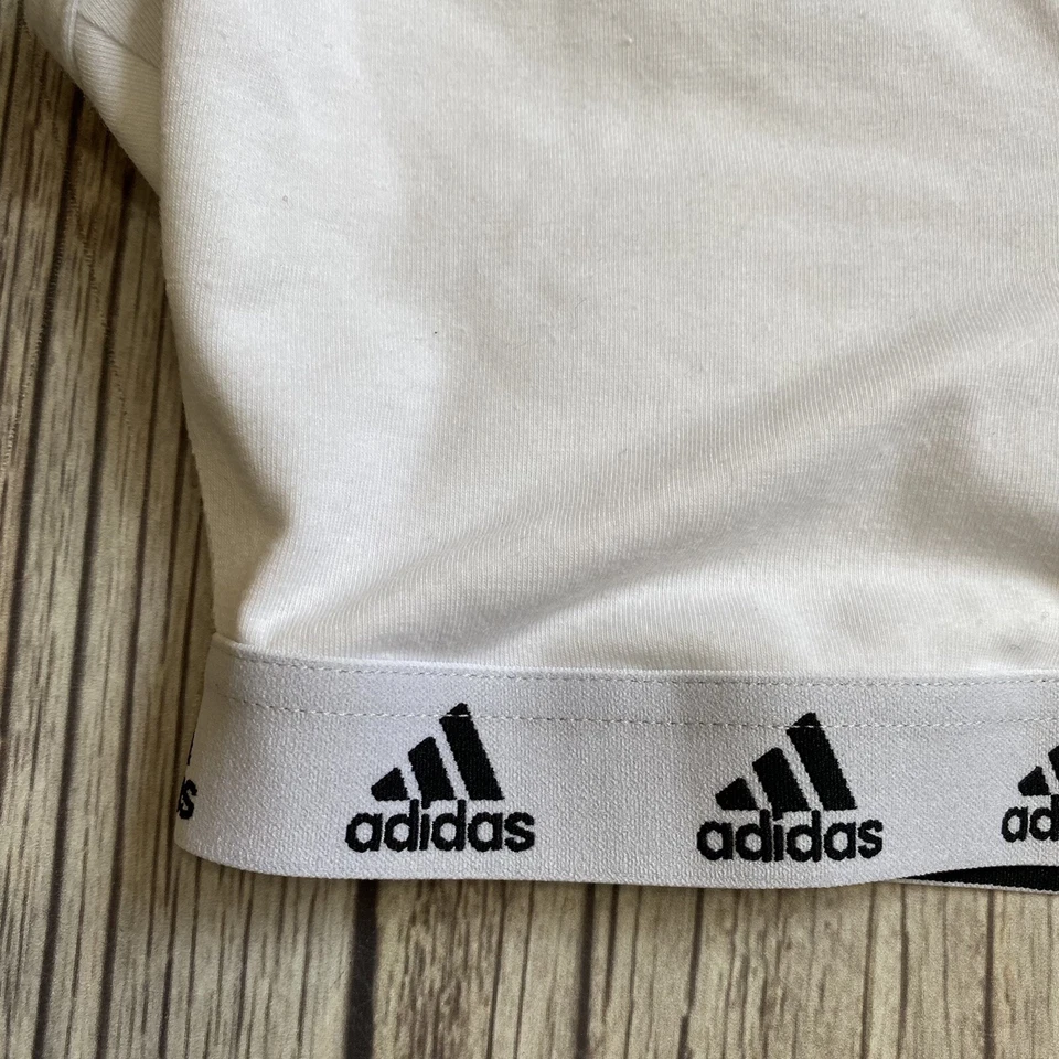 Adidas Training Aeroready Light Support Bra Size XS White / Black Logo New - Image 2 of 4