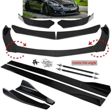 Front Bumper Chin Lip Splitter Spoiler Body Kit+Strut Rod For Infiniti G37 Q50