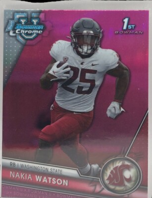 2023 Bowman University Chrome Nakia Watson Pink Refractor #140