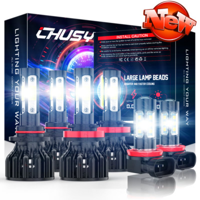 FIT Toyota Highlander 2014-2019 LED Headlight + Fog Light Bulbs Combo Kit 6000K