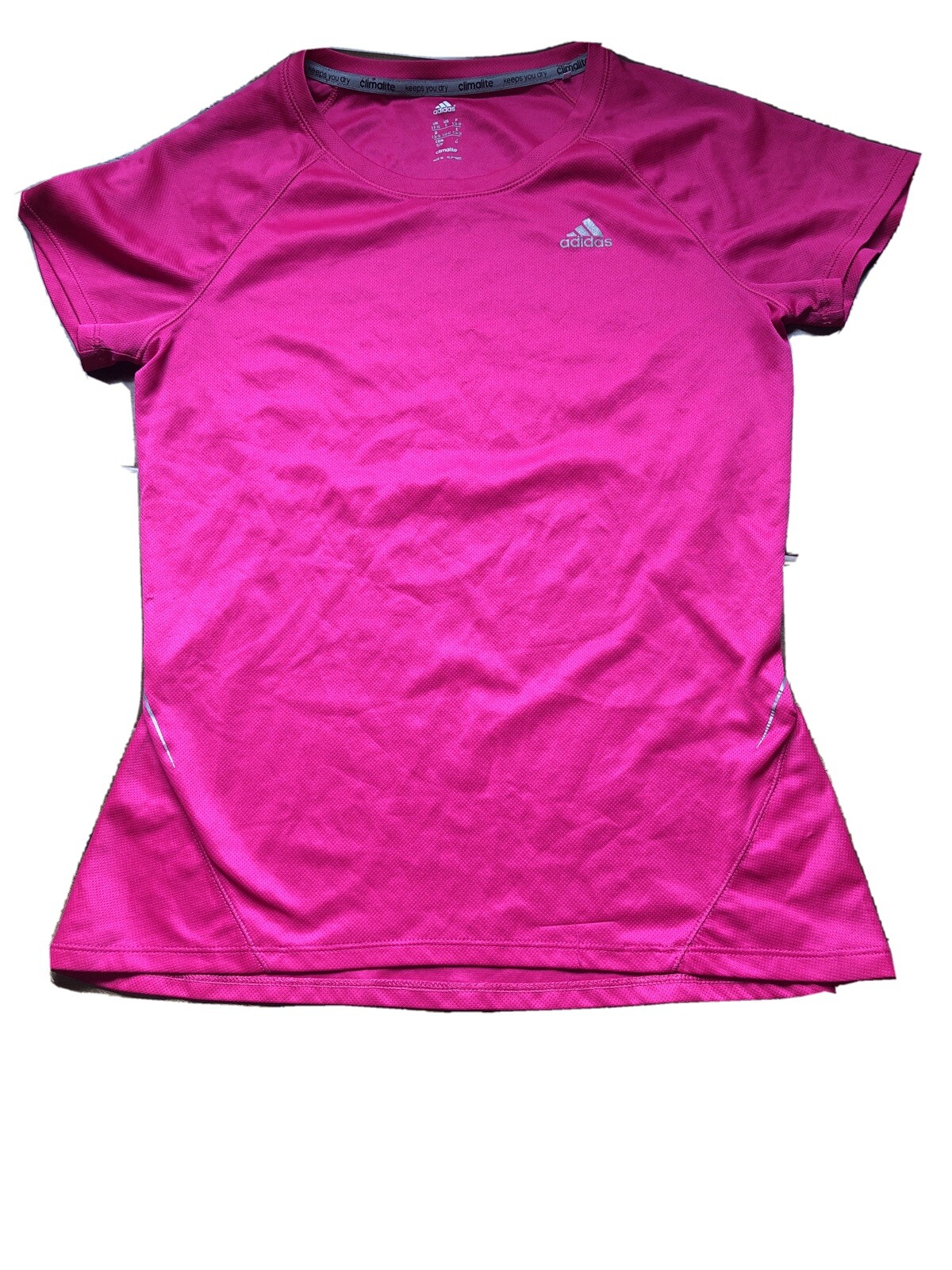 Womens Adidas Size Small Exercise Top Pink Running Shirt Workout Shirt
