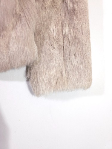 Bebe 100% Rabbit Fur Coat Crop Jacket Size S Pinkish Beige - Picture 7 of 15