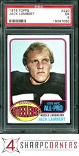 1976 TOPPS #220 JACK LAMBERT RC ALL-PRO STEELERS HOF PSA 5