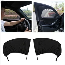 2X Double Layer+Zipper Front Side Sun Shade Windshield Visor Cover Mesh Curtain